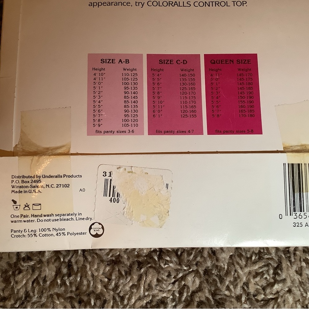 Lot of 2 - Coloralls pantyhose & panties all in one, color peach, size: AB - Picture 8 of 11